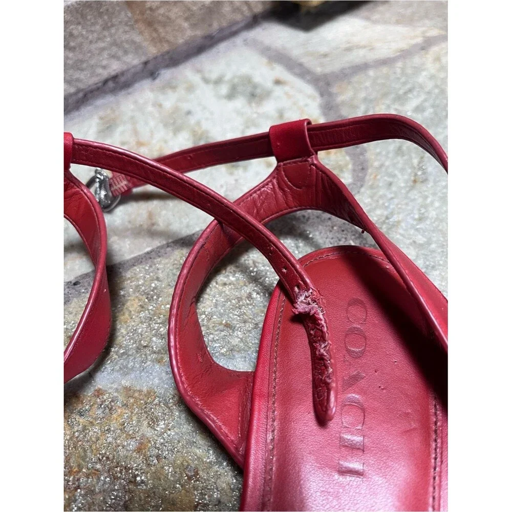 Coach red leather